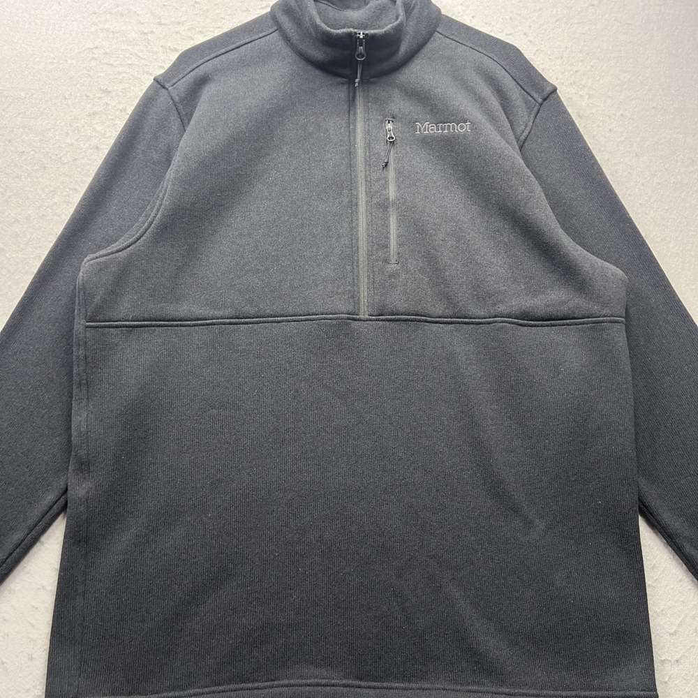 Marmot Mountain Works Men's XXL Black Quarter Zip Pullover Hiking Outdoor Fleece